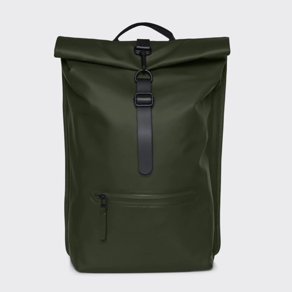New! RAINS Waterproof Rolltop Rucksack Backpack - Picture 1 of 13